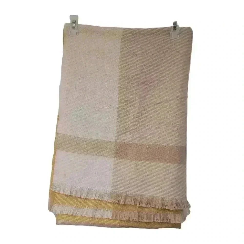 Shiraleah Ani Evry Women's Tan/Yellow Acrylic Plaid Scarf NEW